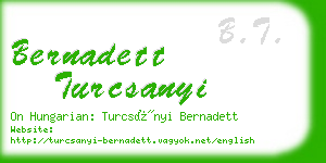 bernadett turcsanyi business card